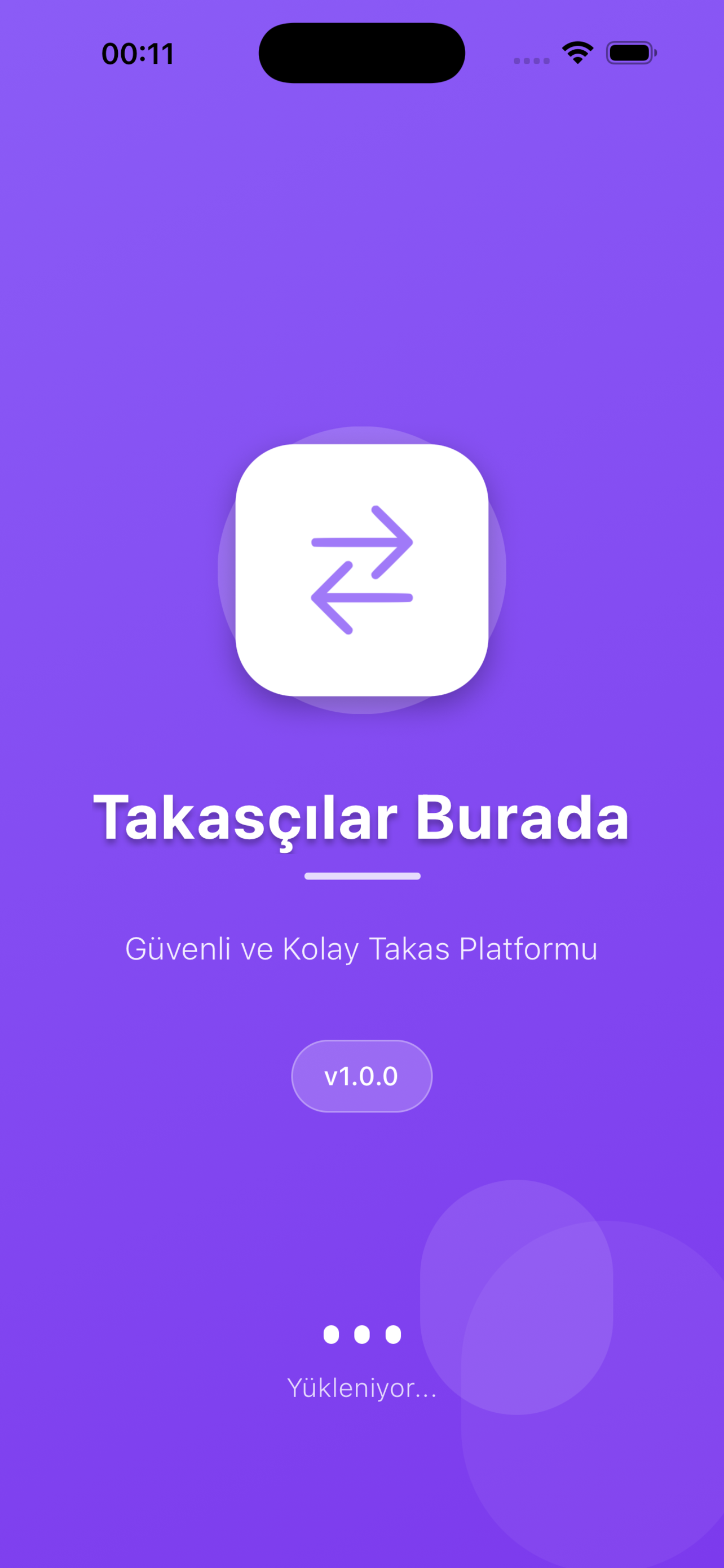 Takasçılar Burada Splash Ekranı